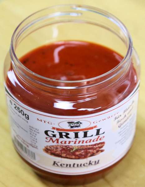 Marinade Kentucky kaufen ✓ Würzige Grillmarinade mit feiner Rauchnote. Ideal für Schweinefleisch, Rindfleisch, Geflügel und BBQ-Spezialitäten.
